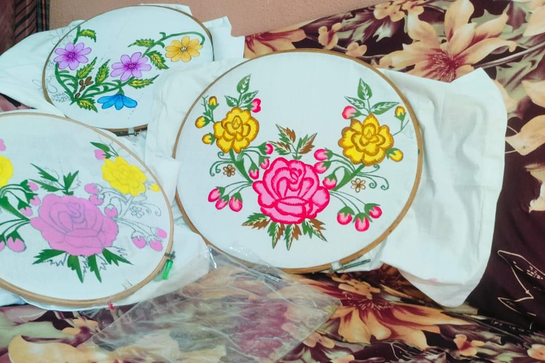 Agra: Workshop i färgglad tygmålning i ett lokalt hem