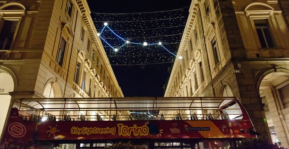 Turin: Luci d&#39;Artista Bus Tour with Bicerin Tasting
