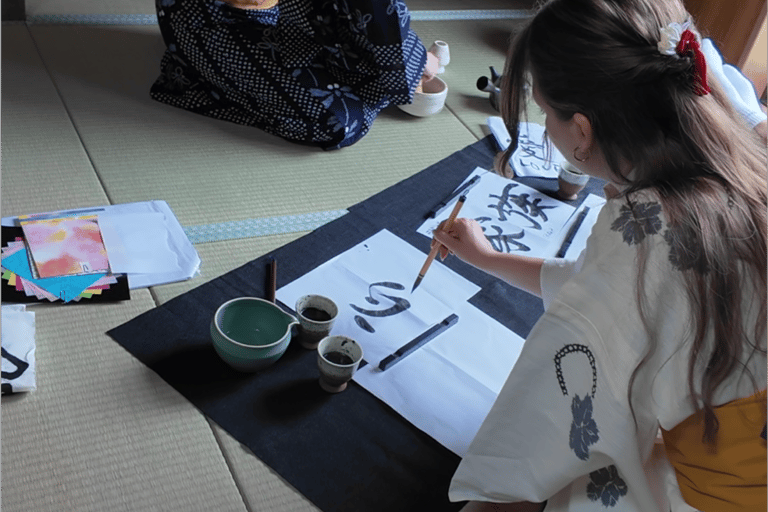 Kyoto: 100% Private Tea Ceremony, Calligraphy, and Kimono All-in-One Cultural Experiences Includes a Local Kyoto Walk