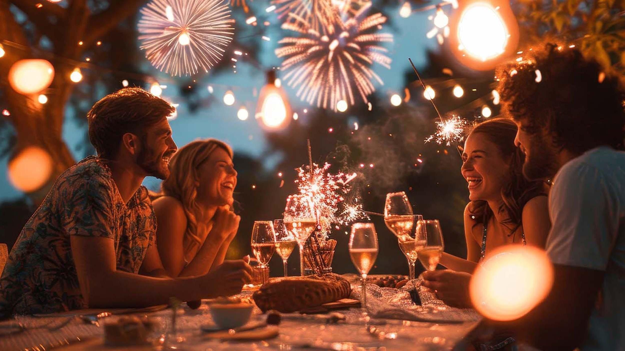 Ferragosto-Dinner und Feuerwerksshow