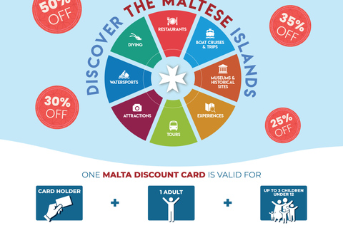 Tarjeta de descuento de Malta hasta un 50% de DESCUENTO en toda Malta y Gozo