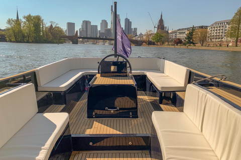 法兰克福：私人游船之旅，欣赏天际线美景，最多可容纳18人。法兰克福：私人游船之旅，可欣赏天际线美景，最多可容纳18位客人。