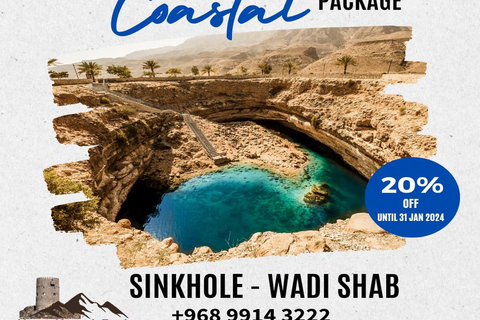 WADI SHAB - SINKHOLE: DAY TOUR WITH COASTAL BEAUTY IN MUSCAT