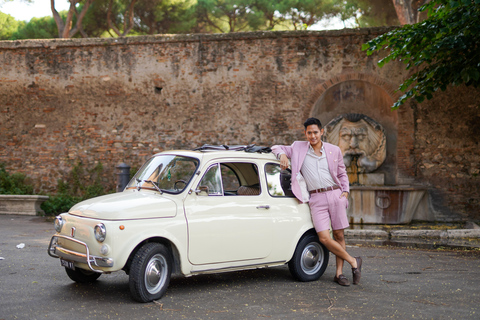 Timeless Rome: A Journey in Fiat 500 or Convertible Fiat 500 Shared Vintage Convertible Fiat 500 experience