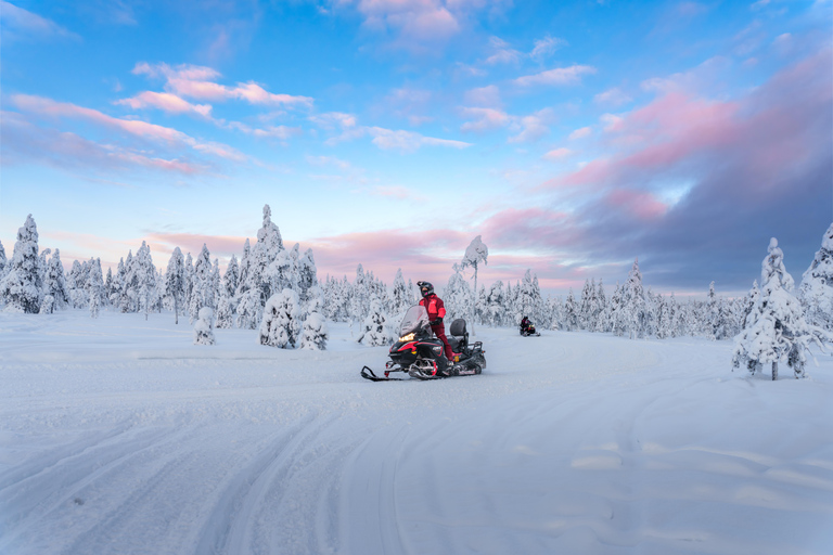 Rovaniemi: Family snowmobile safari with heated sleigh