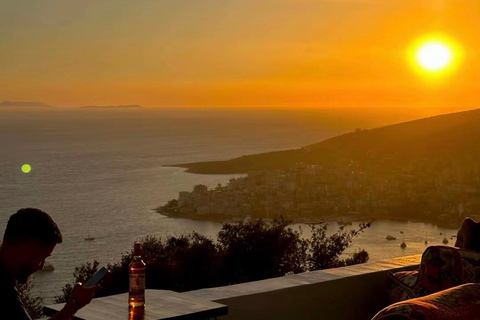 Ksamil:Sunset at Lekursi Castle with Views of Sarandë&Corfu