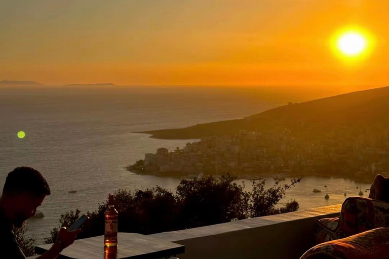 Ksamil:Sunset at Lekursi Castle with Views of Sarandë&Corfu