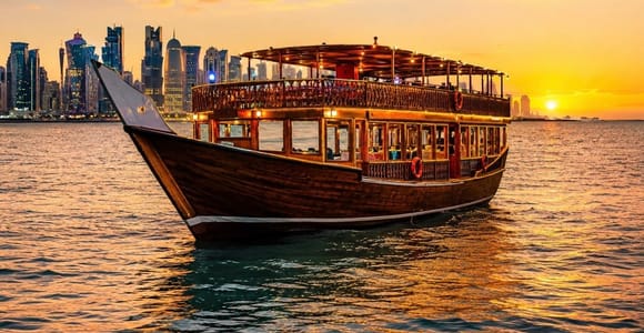 Doha: Traditional Dhow Dinner Cruise at Sunset