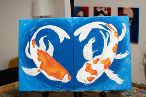 Sofia: Private Painting and Wine Date Night with Artist Private Group Art Experience in a Boutique Art Studio