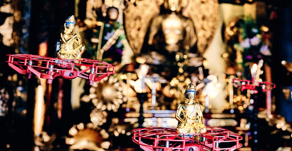 Ryuganji Temple Nighttime Zen Meditation & Drone Buddha Show