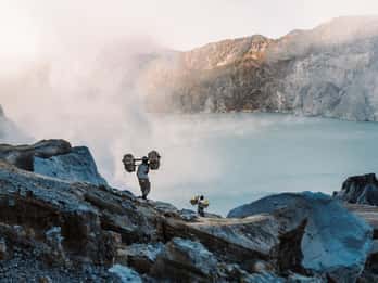 From Bali: Kawah Ijen Midnight Blue Fire With Drop off Bali