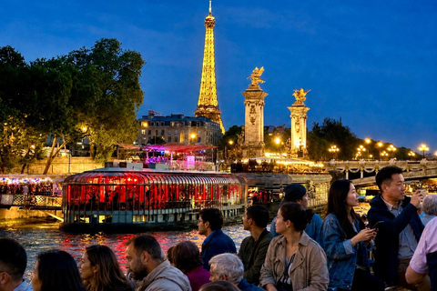Paris: Illuminated Seine Night Cruise from the Eiffel Tower Paris: Illuminated Seine River Night Cruise & Free Postcard