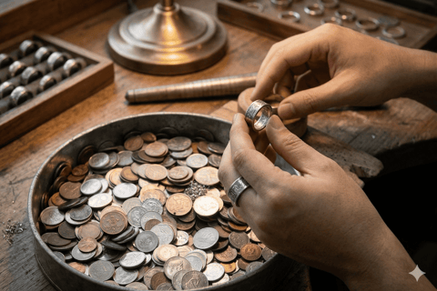Vintage Coin Ring Making Workshop in Central Kyoto
