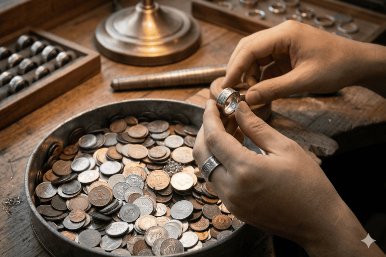 Vintage Coin Ring Making Workshop in Central Kyoto