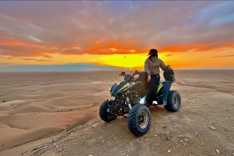 Marrakech: Agafay Desert Quad bike pool & Dinner fire show Quad Bike, Dinner with Show