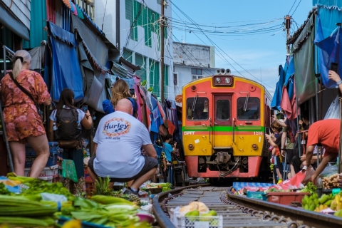 Bangkok: Floating & Railway Markets Tagestour mit BootsfahrtFloating & Train Market Private Tour mit Guide & Bootsfahrt