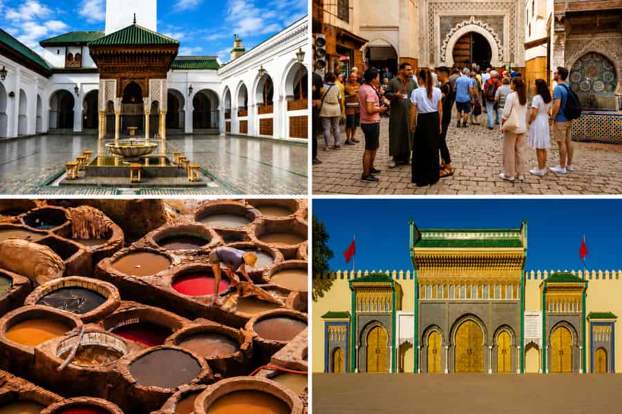 Rondleiding Koninklijk Paleis, Al Attarine Madrasa, leerlooierij en soeks