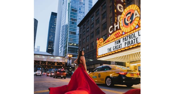 Chicago Luxury Flying Dress Photoshoot