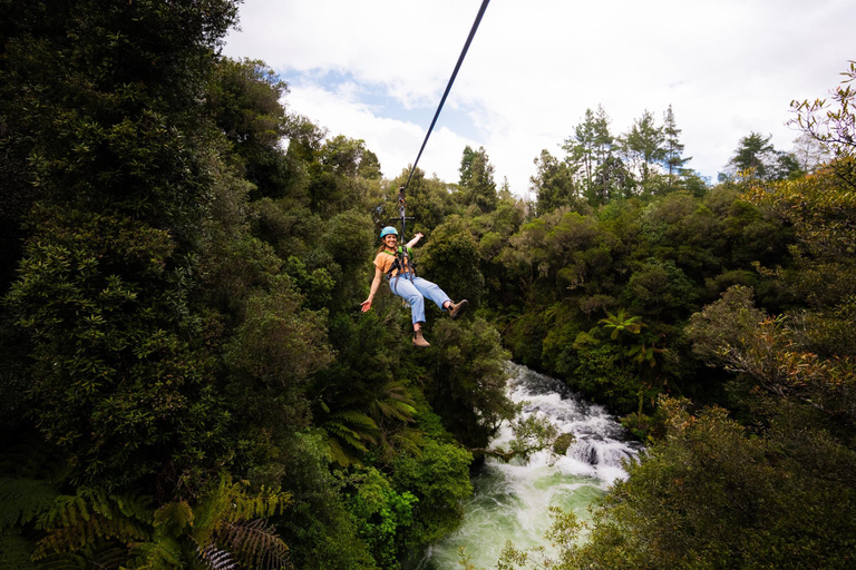 Rotorua Ziplines: Rafting + Hot Pool Combo - FREE Sauna