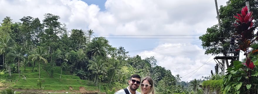 Forêt des singes d'Ubud, rizière en terrasse, balançoire, temple et cascade