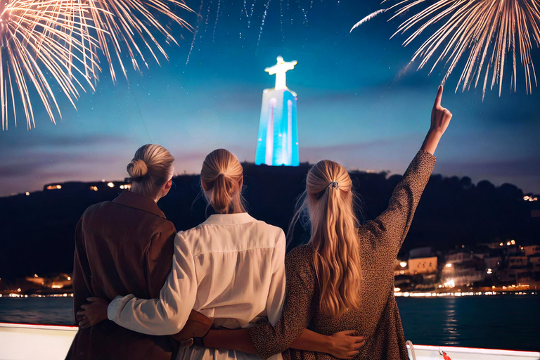 Lisbon: New Year's Eve Cruise with DJ, Open Bar & Fireworks Two-Deck Ship with DJ, Open Bar & Fireworks