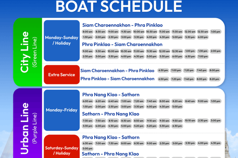 Bangkok Unlimited Chao Phraya River Boat and Bus Pass Thai Go 3-Day Pass