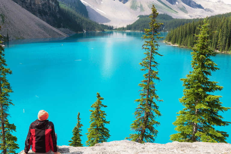 Da Canmore/Banff: Moraine Lake all&#039;alba e Lake LouiseDa Canmore/Banff: Alba sul lago Moraine e sul lago Louise