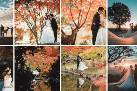 Quioto e Nara: Tour fotográfico de casamento com 3 locais pitorescosKyoto e Nara: Tour fotográfico de casamento com 3 pontos turísticos