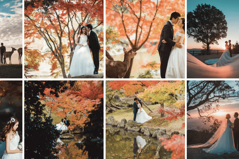 Kyoto et Nara : visite photographique de mariage avec 3 sites pittoresquesKyoto et Nara : circuit photo de mariage avec 3 sites pittoresques
