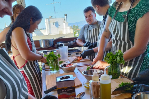 Cooking Class & Dinner at a Roof Garden in Athens