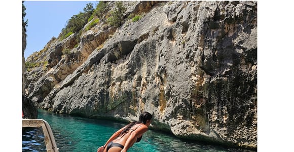 From Tirana/Golem: Sazan Island, Cave & Karaburun Boat Tour