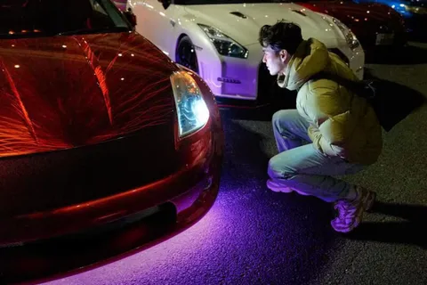 Tokyo and Daikoku by night in a Fast and Furious Skyline 34