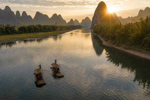 Yangshuo Ticket: Ruyi Peak, Silver Cave, Yulong River & More Li River Bamboo Raft Round Trip with Shuttle
