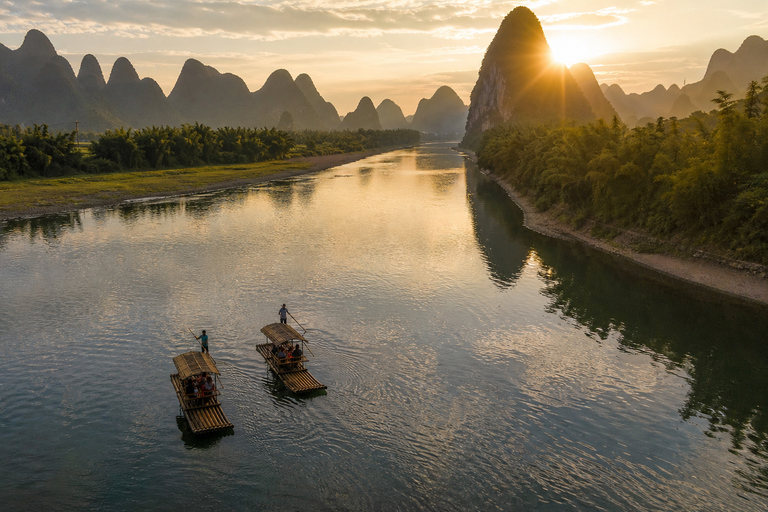 Yangshuo Ticket: Ruyi Peak, Silver Cave, Yulong River & More Li River Bamboo Raft Round Trip with Shuttle