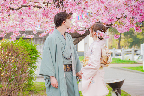 Nagoya: Kimono Experience with Styling and Hair Arrangement Men's Yukata - High Grade