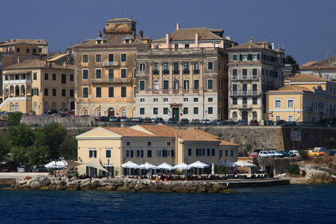 Corfu Town Walking Tour & Mouse Island Cruise with BBQ Meal Taste Corfu city and sunset cruise