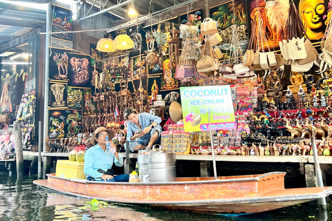 Bangkok: prywatna kolejka i pływający targ z łódkąPrzewodnik po języku niemieckim