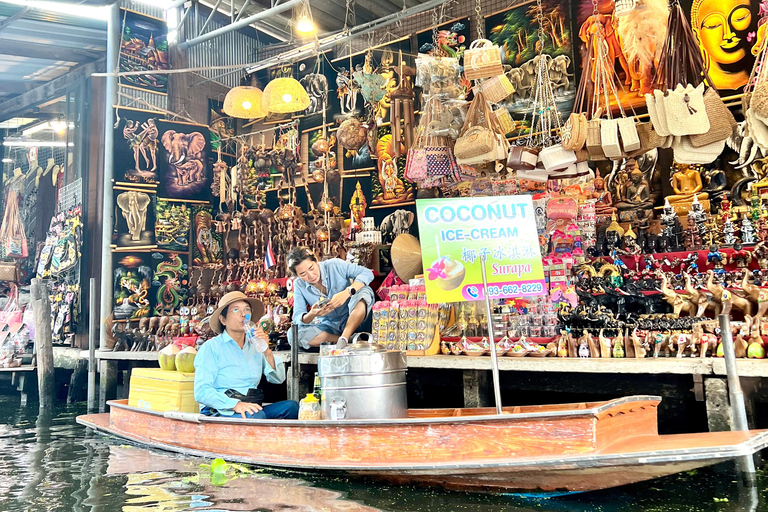Bangkok: prywatna kolejka i pływający targ z łódkąPrzewodnik po języku niemieckim