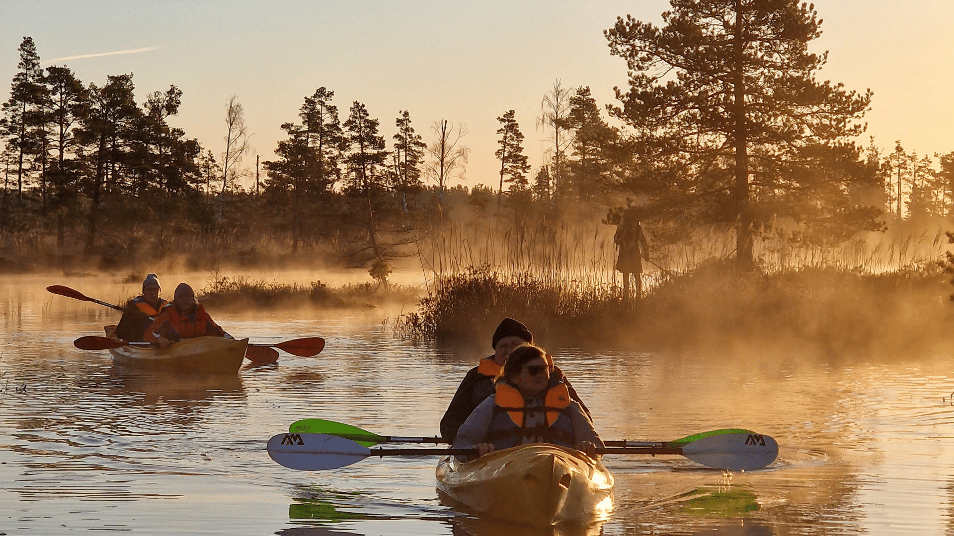 Ab Riga: Kajak- oder SUP-Board-Tour bei Sonnenaufgang in Ķemeru tīrelis