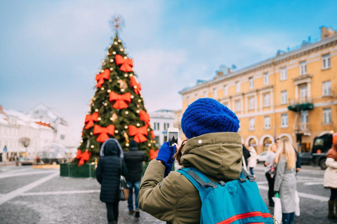 Visite pied à Vilnius pendant la période de Noël