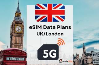 London: eSIM Internet-Datenplan für Großbritannien UK 4G/5GB