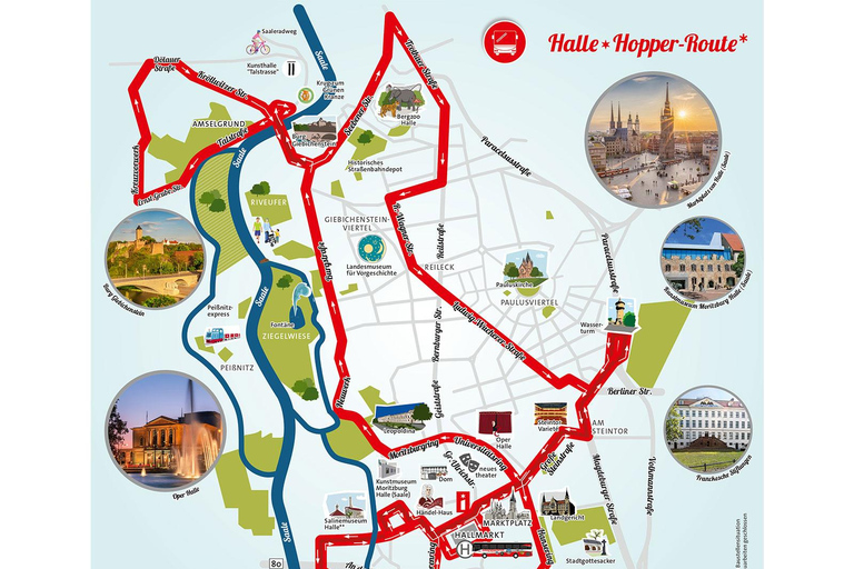Halle (Saale) : Le voyage dans la ville avec le Halle-HopperVisite de la ville avec la Halle-Hopper