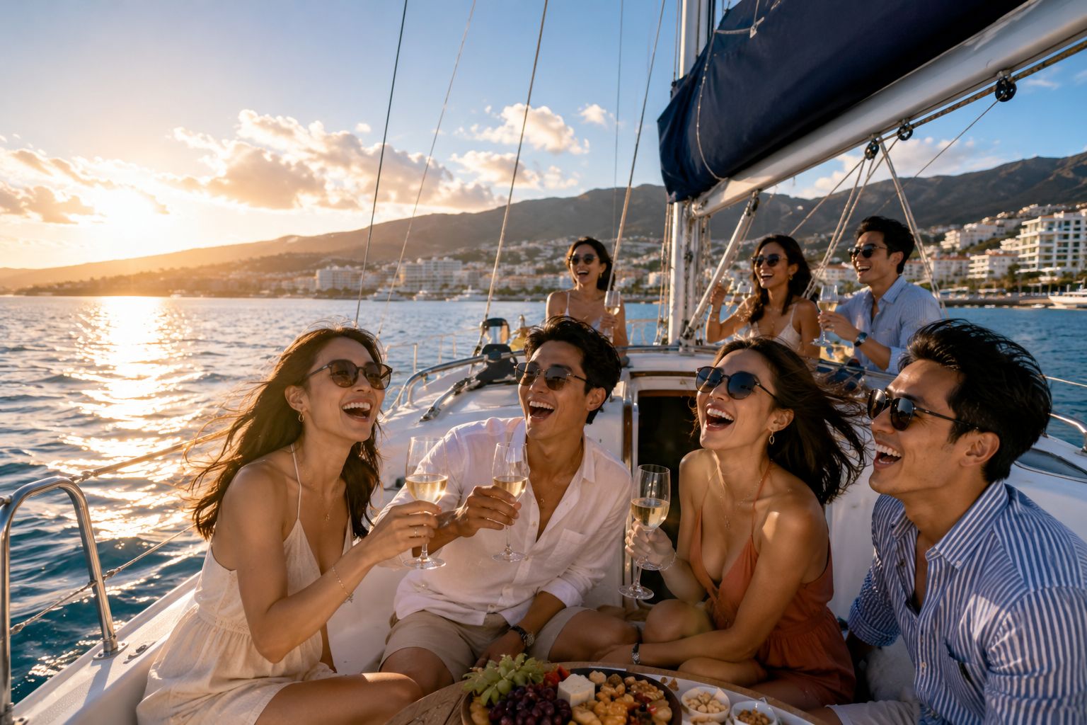 Los Cristianos: Privater Segeltörn mit Essen, Getränken und Schwimmpausen