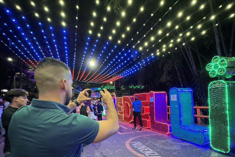 麦德林：乘坐主题车辆的圣诞灯光城市观光