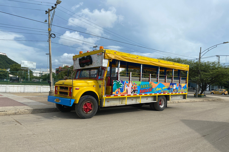 Cartagena: Night party in authentic Colombian chiva with bilingual tour guide