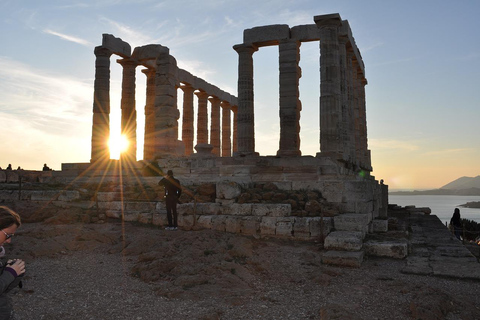 Cape Sounion Tour & Temple of Poseidon Sunset & Audio Tour Cape Sounion Mercedes Vito & Free Audio Tour (7 pers)