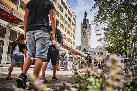 Dessau: Climbing the town hall tower