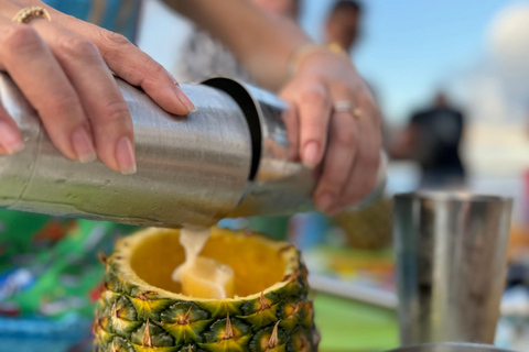 Make Piña Colada in a private rooftop in "La Perla"