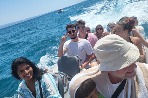 Blue lagoon with a speed boat water and towels included Blue lagoon with a speed boat, water & wine