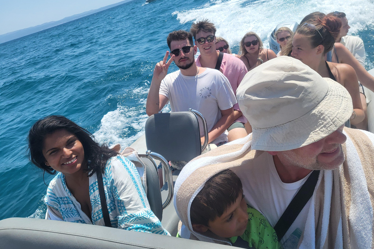 Blue lagoon with a speed boat water and towels included Blue lagoon with a speed boat, water & wine